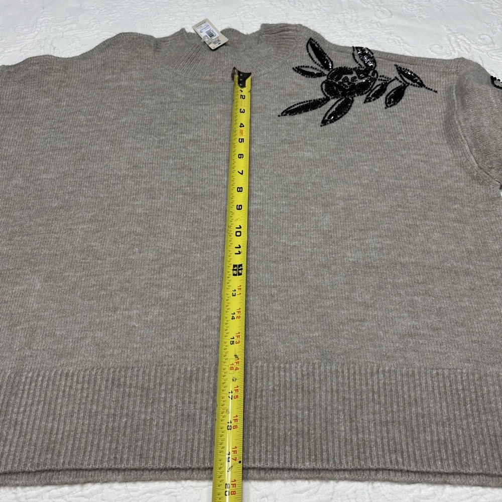 Ariat Beaded Floral Western Mock Neck Sweater NWT XL Oatmeal Heather - Picture 8 of 16